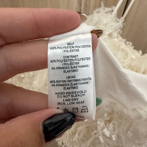 Anthropologie Cami Feathered Tank Top Sunday in Brooklyn White Size XL NEW - Picture 9 of 9